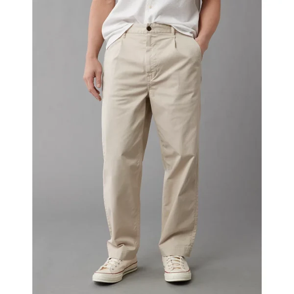 AE Flex Pleated Loose Easy Pant - Natural White