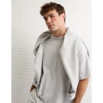 AE Laidback Luxe Heavyweight Oversized T-Shirt - Heather Frost