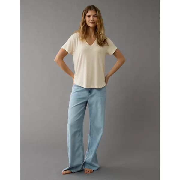 AE Soft & Sexy V-Neck T-Shirt - Oatmeal Heather