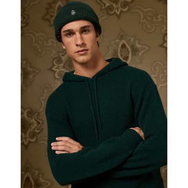 AE x Tru Colors Wool-Cashmere Hoodie - Pine