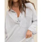 Aerie Chorewear Popover Sweatshirt - Light Heather Gray