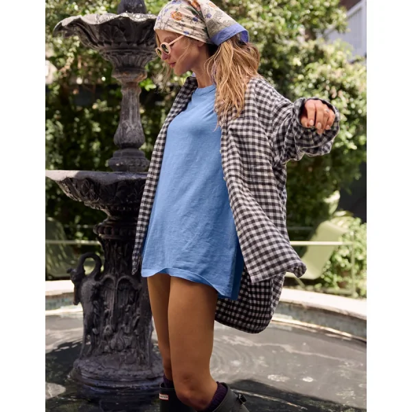 Aerie Crew Oversized Boyfriend T-Shirt - Dream Blue