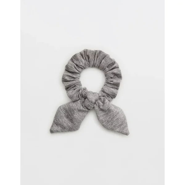 OFFLINE By Aerie The Hugger Bow Scrunchie - Medium Heather Gray