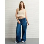 AE Crochet Peplum Tank Top - Cream