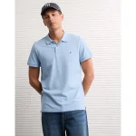 AE Lived-In Slim Fit Pique Polo Shirt - Blue