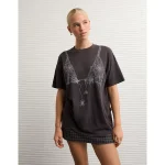 AE Oversized Halloween Graphic T-Shirt - Black