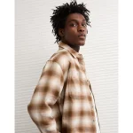 AE Relaxed Fit Everyday Flannel Shirt - Khaki