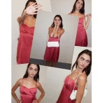 AE Satin Sweetheart Mini Slip Dress - Pink