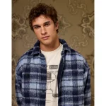 AE x Tru Kolors Heavyweight Brushed Plaid Overshirt - Navy