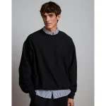 AE77 Premium Fleece Crew Neck Sweatshirt - True Black