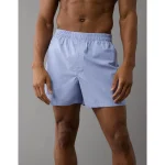 AEO Men's Poplin Classic Pocket Boxer Short - Blue