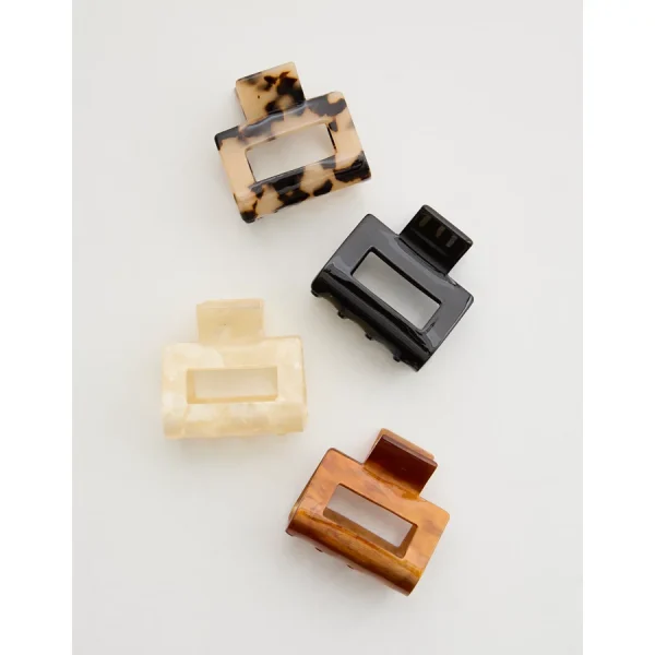 Aerie Square Claw Clip 4-Pack - Multi