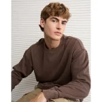 AE Boxy Washed Thermal Shirt - Dark Brown