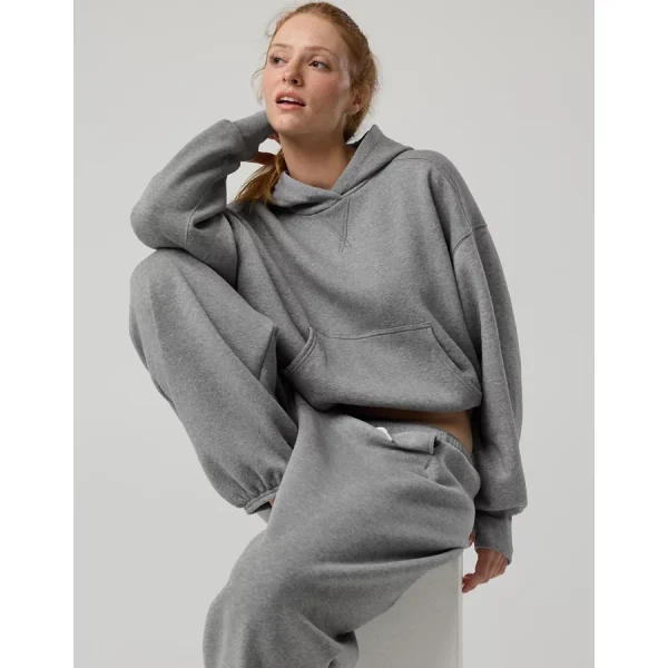 OFFLINE By Aerie Cloud Fleece Classic Length Hoodie - Dark Heather Gray