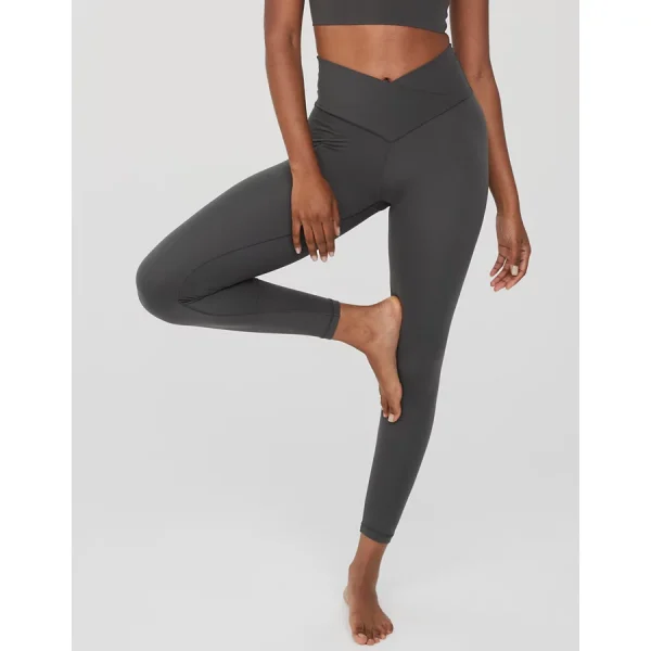 OFFLINE By Aerie Real Me High Waisted Crossover Legging - Smoked Gray