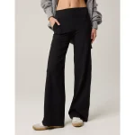 OFFLINE By Aerie Real Me XTRA Ribbed High Waisted Trouser - True Black