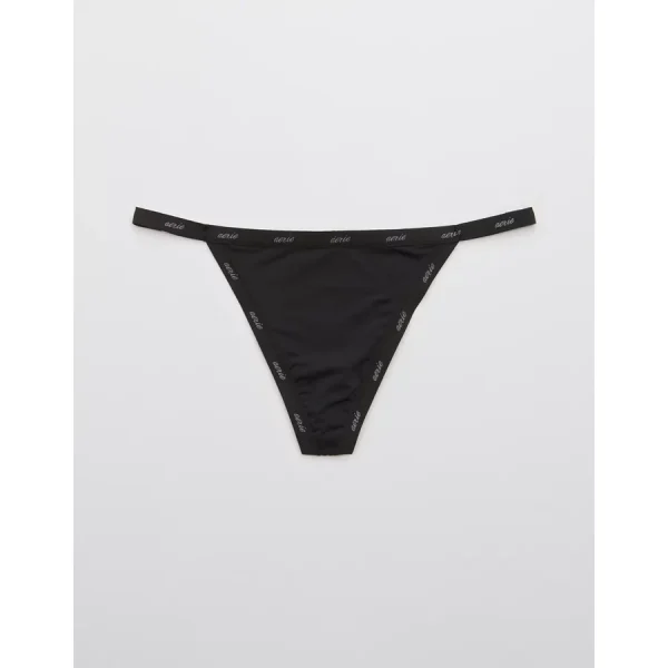 SMOOTHEZ Microfiber String Thong Underwear - True Black