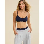Superchill Modal Lace Trim Bralette - Navy