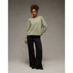 AE Everyday Luxe Long Sleeve T-Shirt - Faded Olive