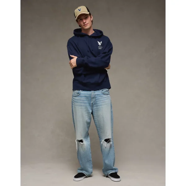 AE Lightweight Graphic Hoodie - Rich Navy