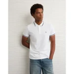 AE Lived-In Slim Fit Pique Polo Shirt - White