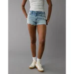 AE Next Level Ripped High-Waisted Denim Short Short - Royally Light