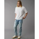 AE AirFlex+ Patched Athletic Fit Jean - Light Destroy Wash