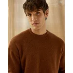 AE77 Premium Alpaca-Blend Sweater - Amber Brown