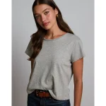 AE77 Premium Boxy Cropped Crewneck T-Shirt - Heather Gray