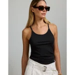 AE77 Premium Scoop Neck Tank Top - Black