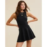 Aerie Low Back Mini Dress - True Black