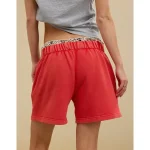 Aerie New Heights Trouser Fleece Short - Bright Red