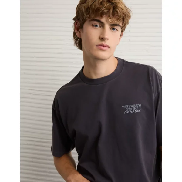 AE Boxy Destination Graphic T-Shirt - Black