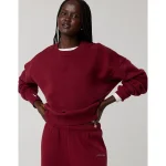 OFFLINE By Aerie Cloud Fleece Classic Crewneck Sweatshirt - Deep Cherry