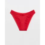 SMOOTHEZ Microfiber Lace Bikini Underwear - Bright Red