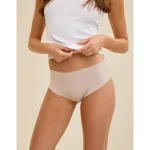 Superchill No Show Cotton Rib Mid Rise Cheeky Underwear - Stone Harbor