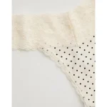 Superchill Vintage Lace Cotton Thong Underwear - Heather Frost
