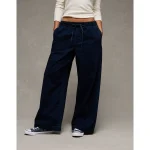 AE Cozy Dreamy Drape Low-Rise Ultra Wide-Leg Jean - Simply Dark