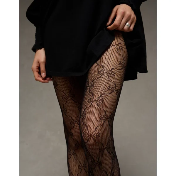 AE Lace Bow Tights - Black