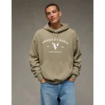 AE Lightweight Graphic Hoodie - Camo Green