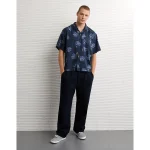 AE Poolside Floral Button-Up Shirt - Blue