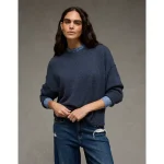 AE Whoa So Soft Classic Crew Neck Sweater - Cobalt Jewel