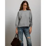 AE77 Premium Puff Sleeve Sweatshirt - Heather Gray