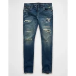AE AirFlex+ TENCEL™ Fibers Patched Slim Jean - Destroy Your Blues