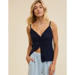 Aerie Sweater Button Front Tank Top - Navy