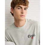 AE Boxy Coors Banquet Graphic T-Shirt - Heather Gray