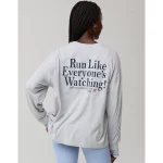 OFFLINE By Aerie Let's Stretch Long Sleeve Boyfriend T-Shirt - Gray