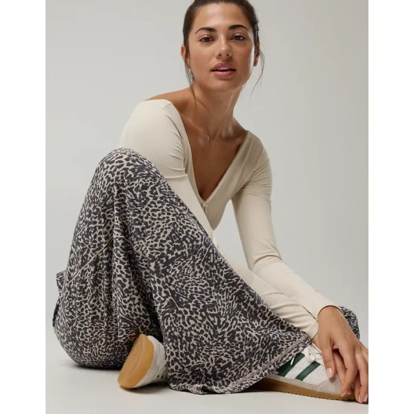 OFFLINE By Aerie Real Me Foldover Super Wide Leg Pant - Stone