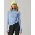 OFFLINE By Aerie Thumbs Up Long Sleeve Turtleneck Shirt - Monaco Blue