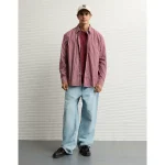 AE Everyday Relaxed Fit Poplin Button-Up Shirt - Red